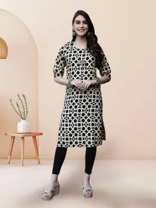 7Threads Selection Of 6 Geometric Printed Round Neck Straight Kurta