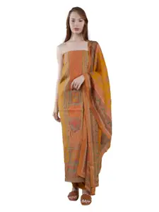 MOZAFIA Floral Printed Sequinned Unstitched Dress Material