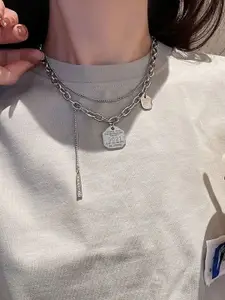 StyleCast Silver-Toned Elegant Minimal Necklace