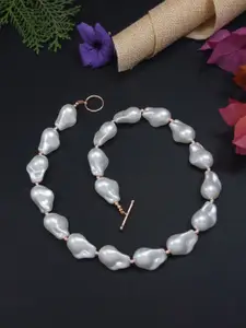 V FASHION JEWELLERY Rose Gold-Plated Necklace