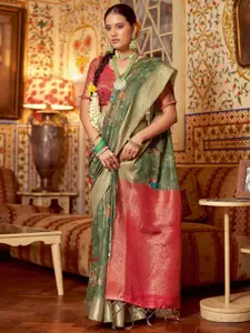 Mitera Kalamkari Sungudi Saree