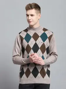 Monte Carlo Men Chevron Printed Woollen Pullover