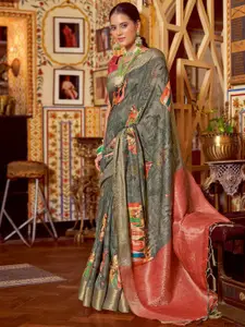 Mitera Kalamkari Zari Designer Sungudi Saree