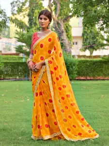 Saree mall Ethnic Motifs Embroidered Poly Georgette Sarees