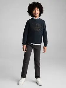 Mango Kids Boys Twill Straight Fit Denim Trousers