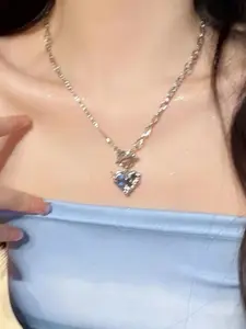 StyleCast Silver-Toned Stone Studded Elegant Necklace