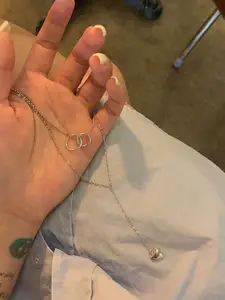 StyleCast Elegant Silver-Toned Heart Shaped Layered Necklace