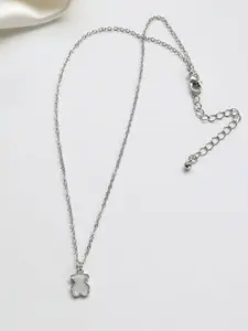 StyleCast Elegant Silver-Toned Contemporary Pendant with Chain