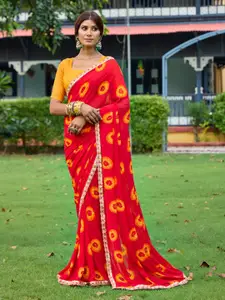 Saree mall Embroidered Poly Georgette Sarees