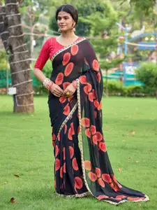 Saree mall Embroidered Poly Georgette Sarees