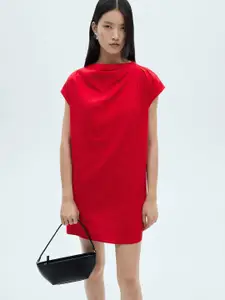 MANGO Gathered Detail Mini Kaftan-Shaped Dress