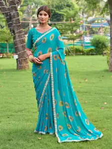 Saree mall Embroidered Poly Georgette Sarees