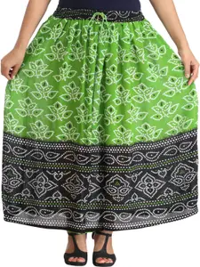 Exotic India Printed Flared Maxi Skirts
