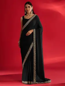 Mitera Embroidered Satin Saree