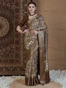 Anouk Ethnic Motifs Zari Silk Blend Sungudi Saree