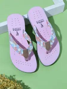 FORVELA Women Doctor Ortho Comfortable Printed Thong Flip-Flops