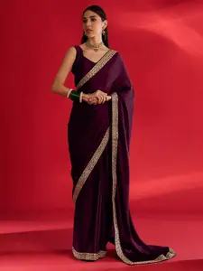 Mitera Embroidered Satin Saree