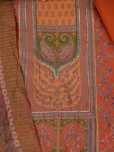 MOZAFIA Floral Printed Sequinned Unstitched Dress Material