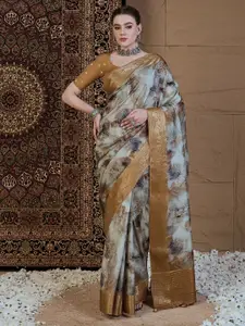 Anouk Zari Silk Blend Designer Sungudi Saree