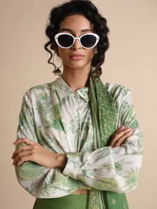 Global Desi Women Floral Print Shirt Style Top