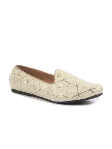FAUSTO Men Printed Velvet Mojaris
