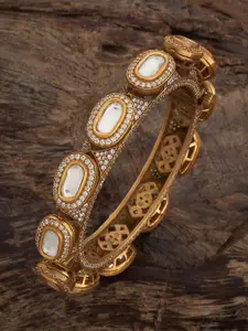 Kushal's Fashion Jewellery Embellished Bridal Victorian-Plated Kundan-Studded Bangle