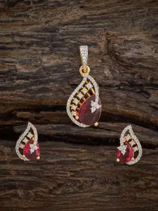 Kushal's Fashion Jewellery Embellished Bridal Rose Gold-Plated Contemporary Drop Earrings