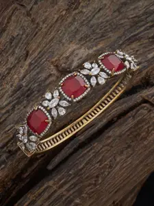 Kushal's Fashion Jewellery Victorian-Plated Zircon-Studded Bangle