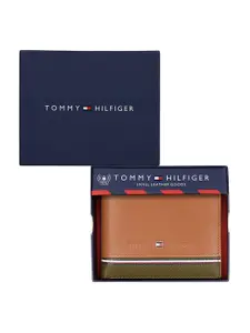 Tommy Hilfiger Men Colourblocked RFID Protected Leather Two Fold Wallet