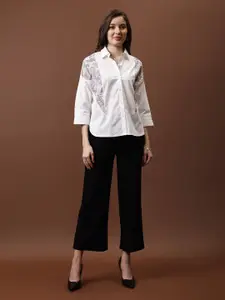 Athena Immutable Women Relaxed Fit Spread Collar Abstract Printed Cotton Casual Shirt