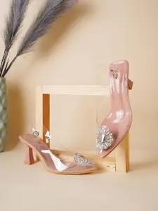 Looper Women Transparent Fancy Embellished Heels