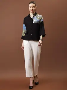 Athena Immutable Women Relaxed Fit Spread Collar Abstract Printed Cotton Casual Shirt