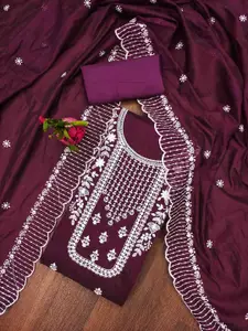 KIMISHA Floral Embroidered Unstitched Dress Material