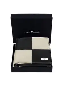 URBAN FOREST Men Chester Colourblocked Leather RFID Two Fold Wallet