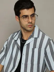 The Roadster Lifestyle Co. Men Premium Relaxed Fit Vertical Striped Cotton Casual Shirt