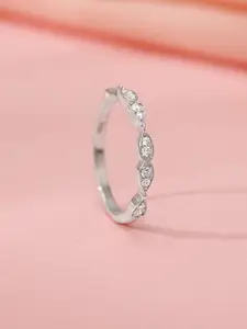 GIVA 925 Sterling Silver She Is Mine Rhodium-Plated CZ-Studded Adjustable Finger Ring