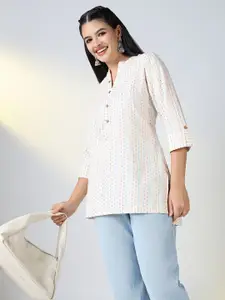 SHOWOFF Polka Dot Woven Design Kurti