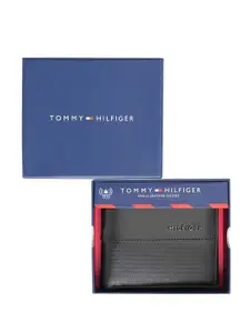 Tommy Hilfiger Men Textured Leather RFID Two Fold Wallet