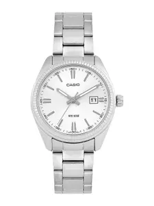CASIO Women Dial & Stainless Steel Cuff Straps Analogue Watch A758