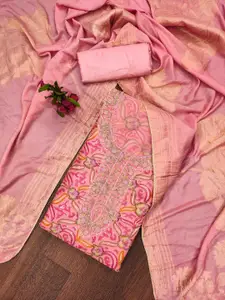 KIMISHA Sequinned   Embellished Organza Unstitched Dress Material