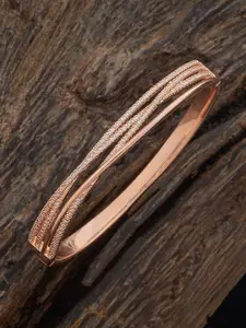 Kushal's Fashion Jewellery Rose Gold-Plated Zircon-Studded Bangle