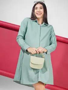 angloindu Women Shirt Collar Maternity Shirt Dress