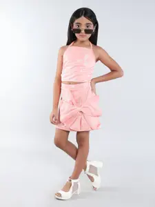 taffykids Girls Halter Neck Top With Skirt
