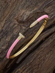 Kushal's Fashion Jewellery Gold-Plated Zircon-Studded Bangle