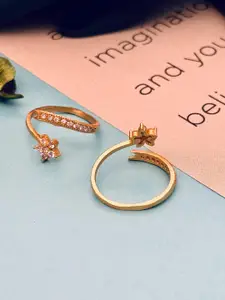 Anouk Gold-Plated American Diamond Studded Toe Rings