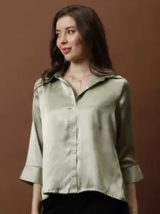 Athena Immutable Women Relaxed Fit Spread Collar Solid Casual Shirt