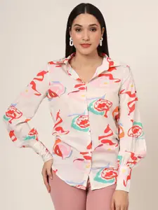 AMSWAN Women Comfort Abstract Printed Casual Shirt