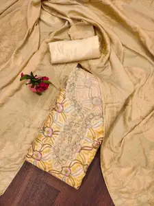 KIMISHA Floral Embellished Organza Unstitched Dress Material