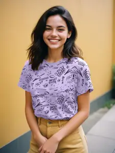 Leotude Women Typography Printed Round Neck Cotton T-shirt