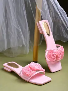 Shoetopia Girls Open Toe Flats with Bows